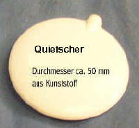 Kunststoff- Quietscher, Quietschstimmen flach, rund - 40 mm Durchmesser