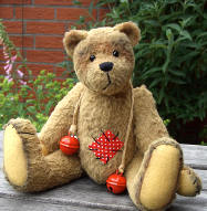 Verkauft - Bild fr mehr Informationen bitte anklicken! - Teddybr Hans-Jrgen, Br ca. 25 cm aus Antik-Viskose matt - Einzelstck